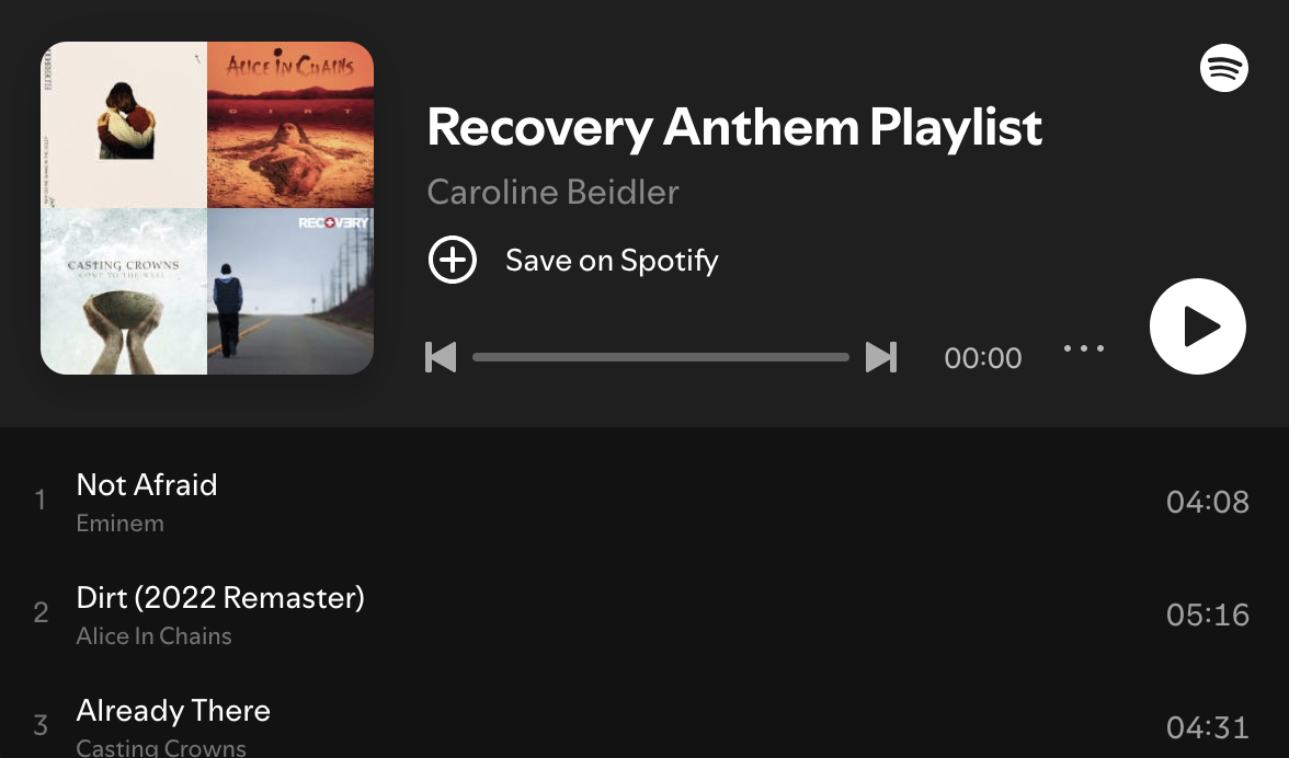 Recovery anthem playlist